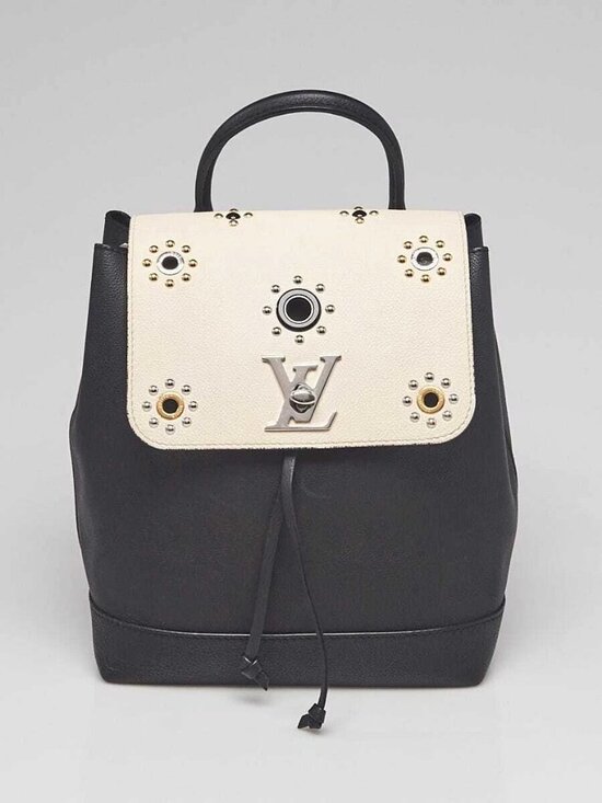 Louis Vuitton Black/White Leather Mechanical Flowers Lockme Backpack Bag main image 4